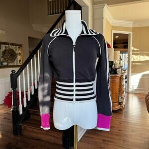 y2k bebe sport black zip up cropped jacket medium